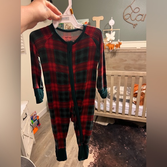 Little Sleepies Other - Little Sleepies Tartan / Christmas Plaid Zippy - GUC